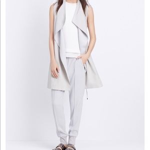 Vince Long Lamb Leather Vest Light Grey NWT Small!
